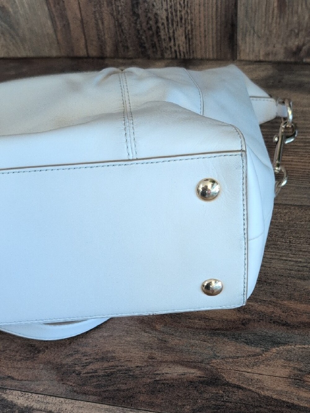 Coach Ivory Off White Colette Pleated Leather Satchel M410 - Picture 6 of 16